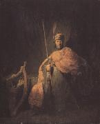 REMBRANDT Harmenszoon van Rijn David playing the Harp for aul (mk330 France oil painting reproduction